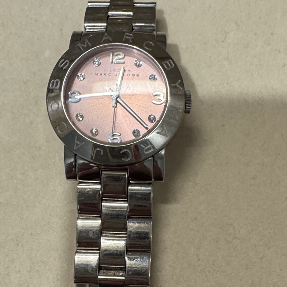 Marc by Marc Jacobs Pink Dial Silver Watch
